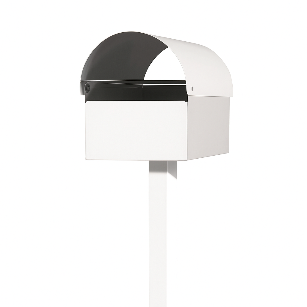 A4 White Letterbox Head With Square Gal Post